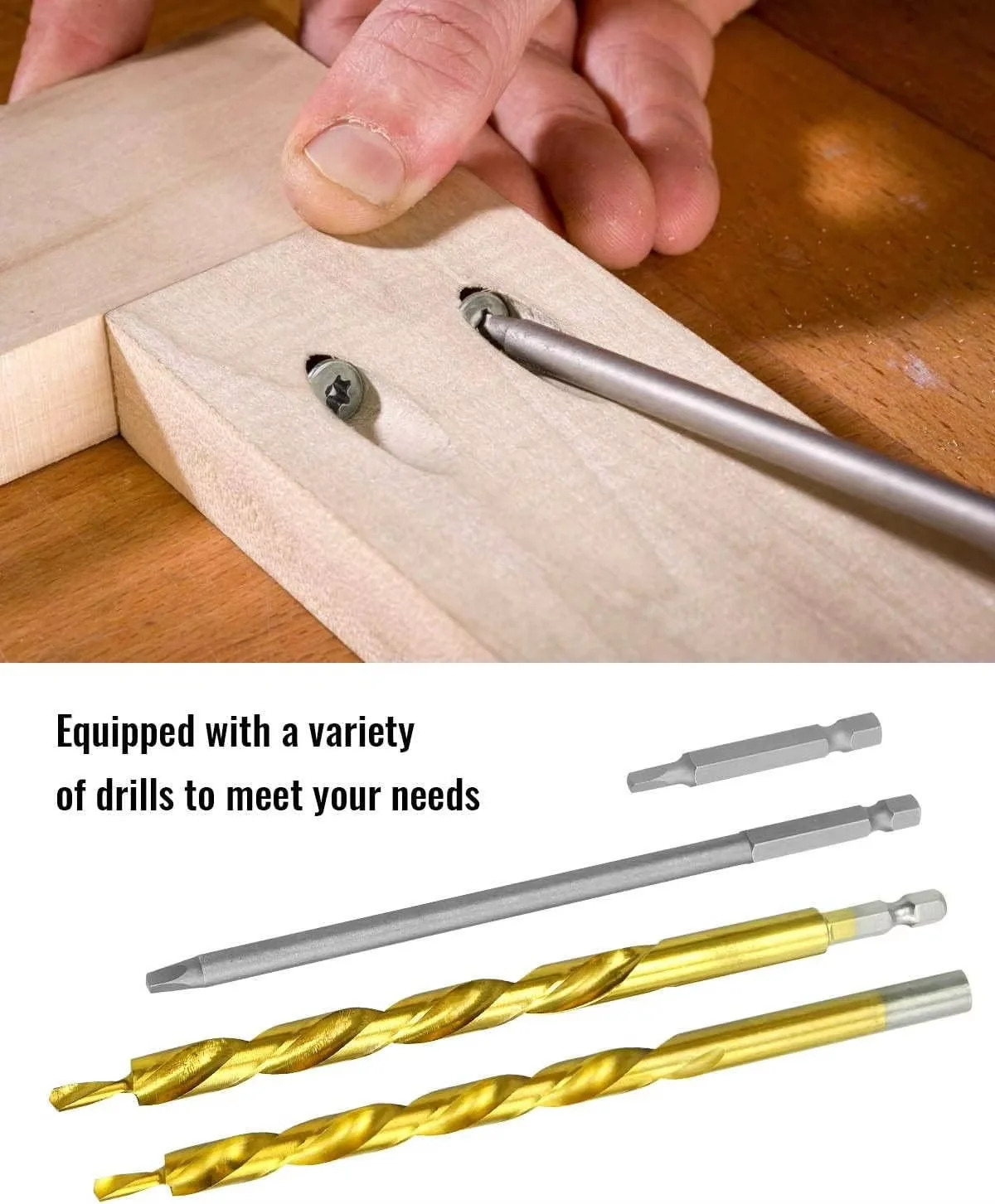 Vissage d'une vis inclinée dans le bois