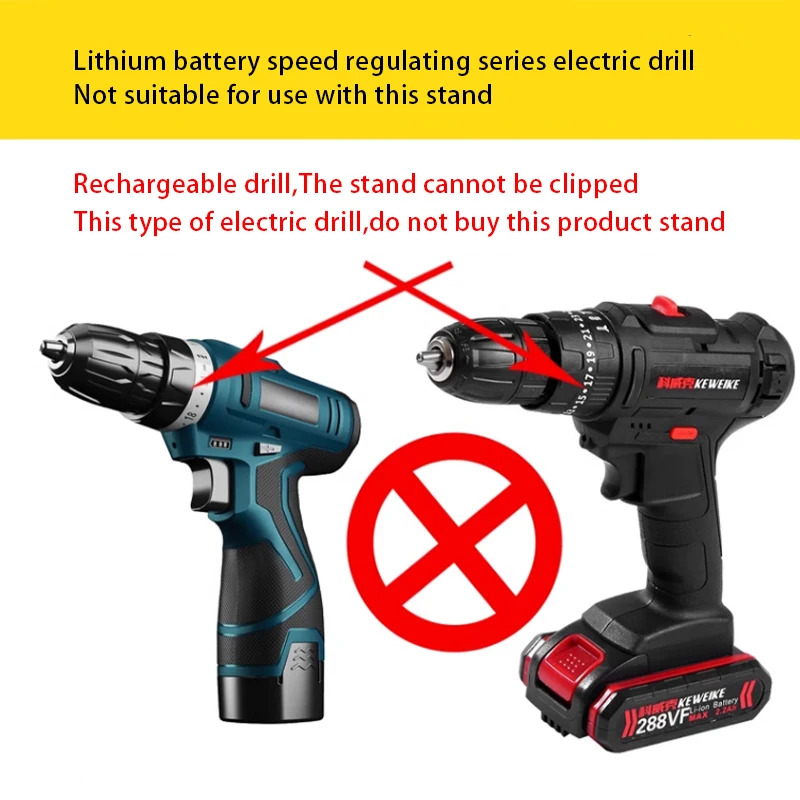 Perceuses sans fil &agrave; batterie non compatibles