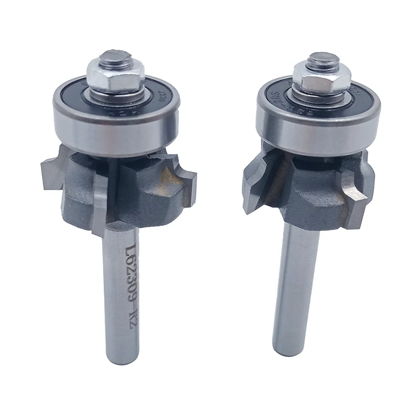 Deux fraises à arrondir R2 montrant la queue et le roulement