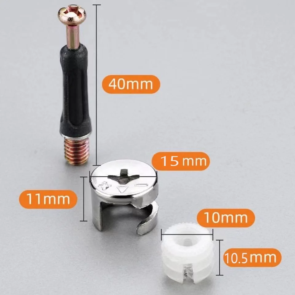Schéma des dimensions de la came (15mm) et du goujon (40mm)