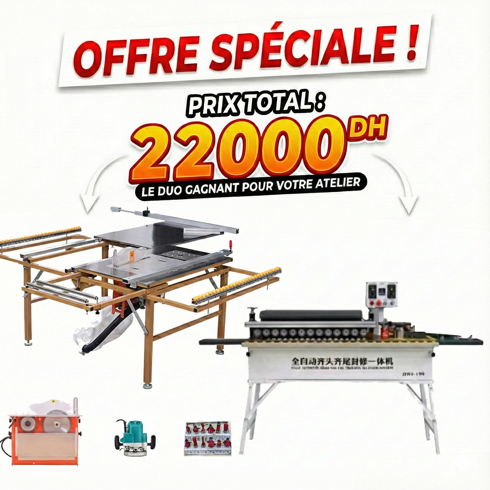 Pack Plaqueuse DWS-190 et Scie Double Lame ZDS80