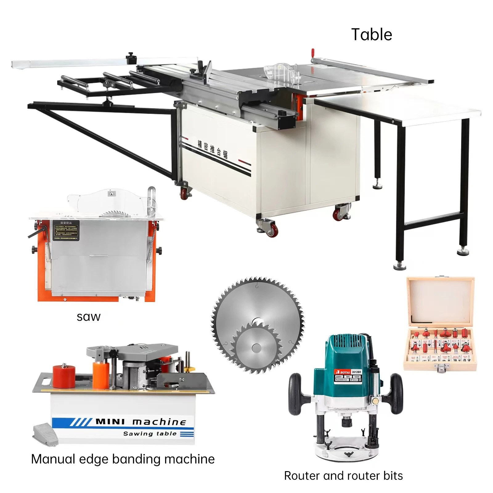 Scie à Panneaux Monophasée à Double Lame de Précision ZDS3124