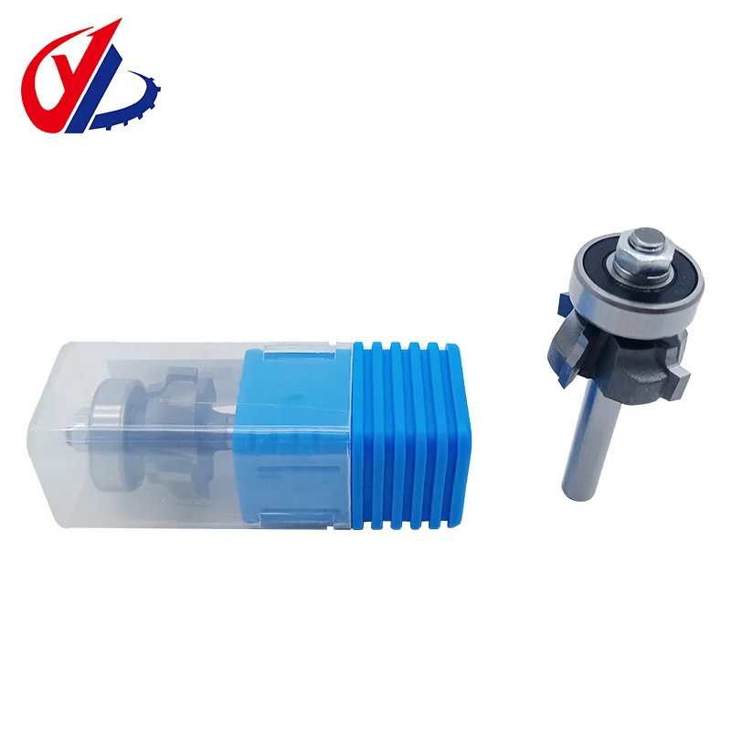 Mèche de Défonceuse à Chanfreiner R2 (Rayon 2mm) avec Roulement – Queue 6,35mm – Fraise à Bordurer Durable pour le Travail du Bois - Photo