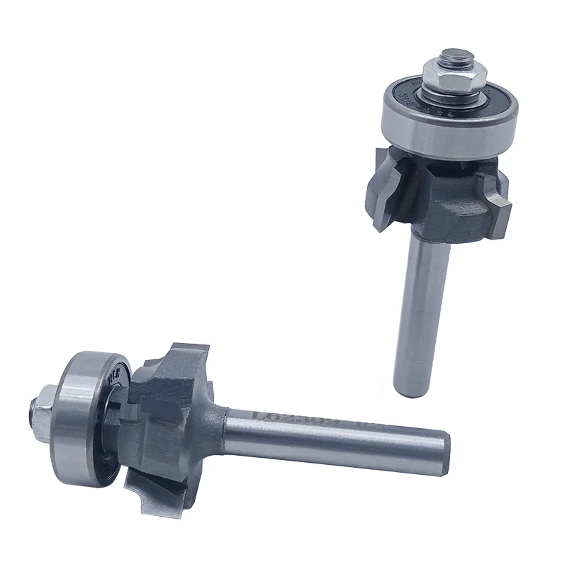 Mèche de Défonceuse à Chanfreiner R2 (Rayon 2mm) avec Roulement – Queue 6,35mm – Fraise à Bordurer Durable pour le Travail du Bois - Photo