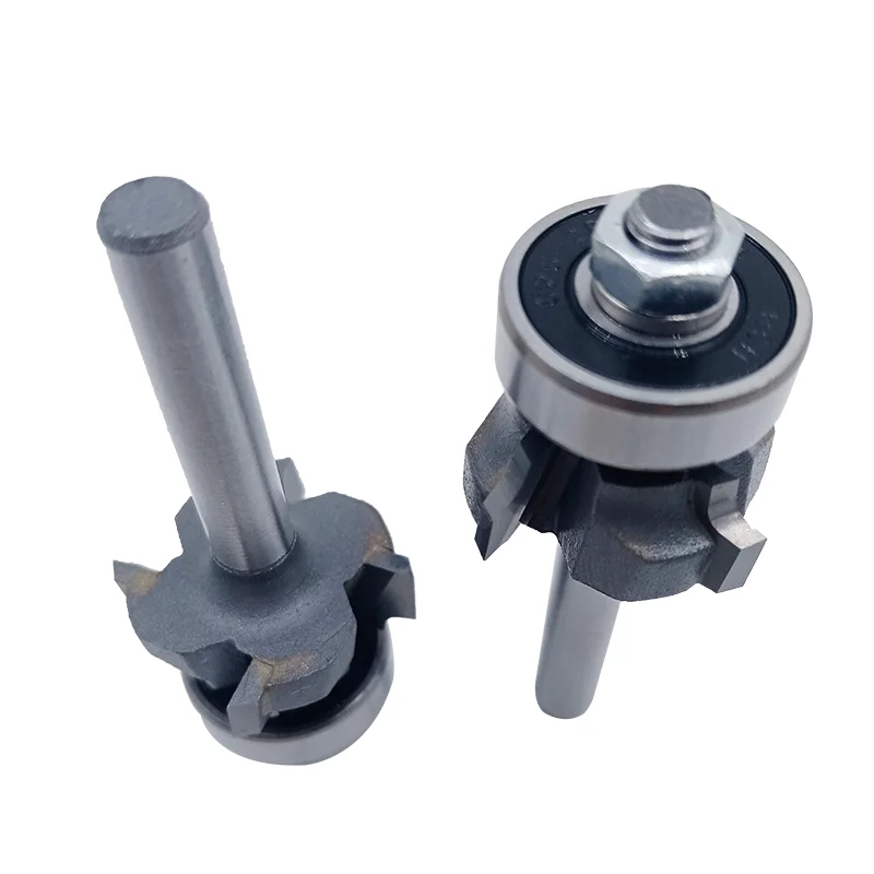 Mèche de Défonceuse à Chanfreiner R2 (Rayon 2mm) avec Roulement – Queue 6,35mm – Fraise à Bordurer Durable pour le Travail du Bois - Photo