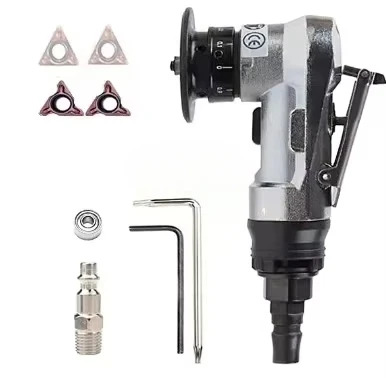 Mini-Chanfreineuse Pneumatique Portative 45° pour Métal - Outil d'Ébavurage Professionnel à Plaquettes pour Finition de Bords et Soudures