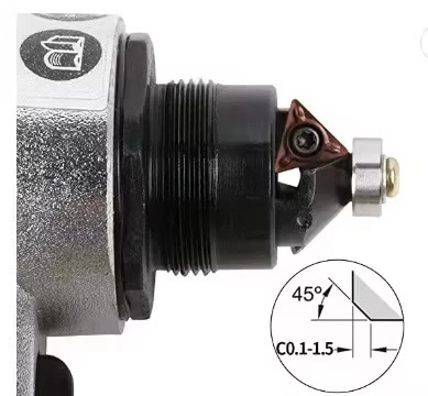 Mini-Chanfreineuse Pneumatique Portative 45° pour Métal - Outil d'Ébavurage Professionnel à Plaquettes pour Finition de Bords et Soudures - Photo