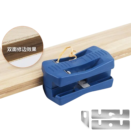 Kit Coupe-Bande de Chant Manuel Professionnel - Outil Araseur/Rogneuse Double Tranchant pour PVC, Mélamine, Bois - Finition de Meuble et Ébénisterie - Photo