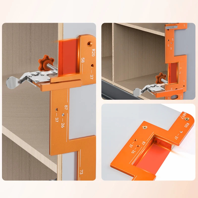 Gabarit de Rainurage de Précision pour Menuiserie DIY - Alliage d'Aluminium avec Serre-Joint G Inox - Photo