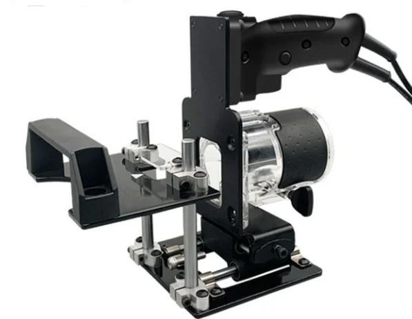 Fraiseuse Défonceuse 2-en-1 de Menuiserie pour Trous Latéraux et Connecteurs Invisibles (Kit Complet) - Photo