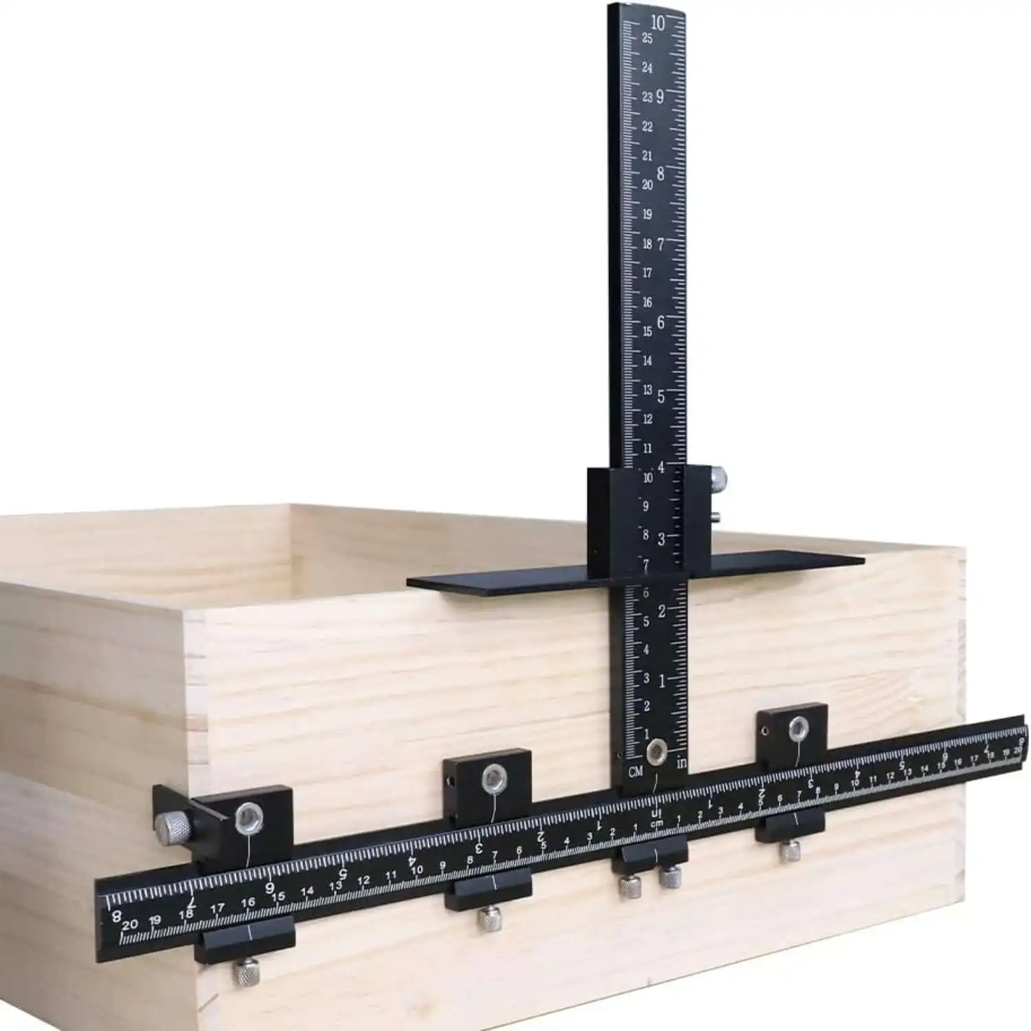 Jig de Perçage Réglable de Précision pour Poignées de Meuble et de Tiroir, Gabarit de Montage en Aluminium pour Quincaillerie de Cuisine, Aide à l&#039;Installation de Boutons et Serrures