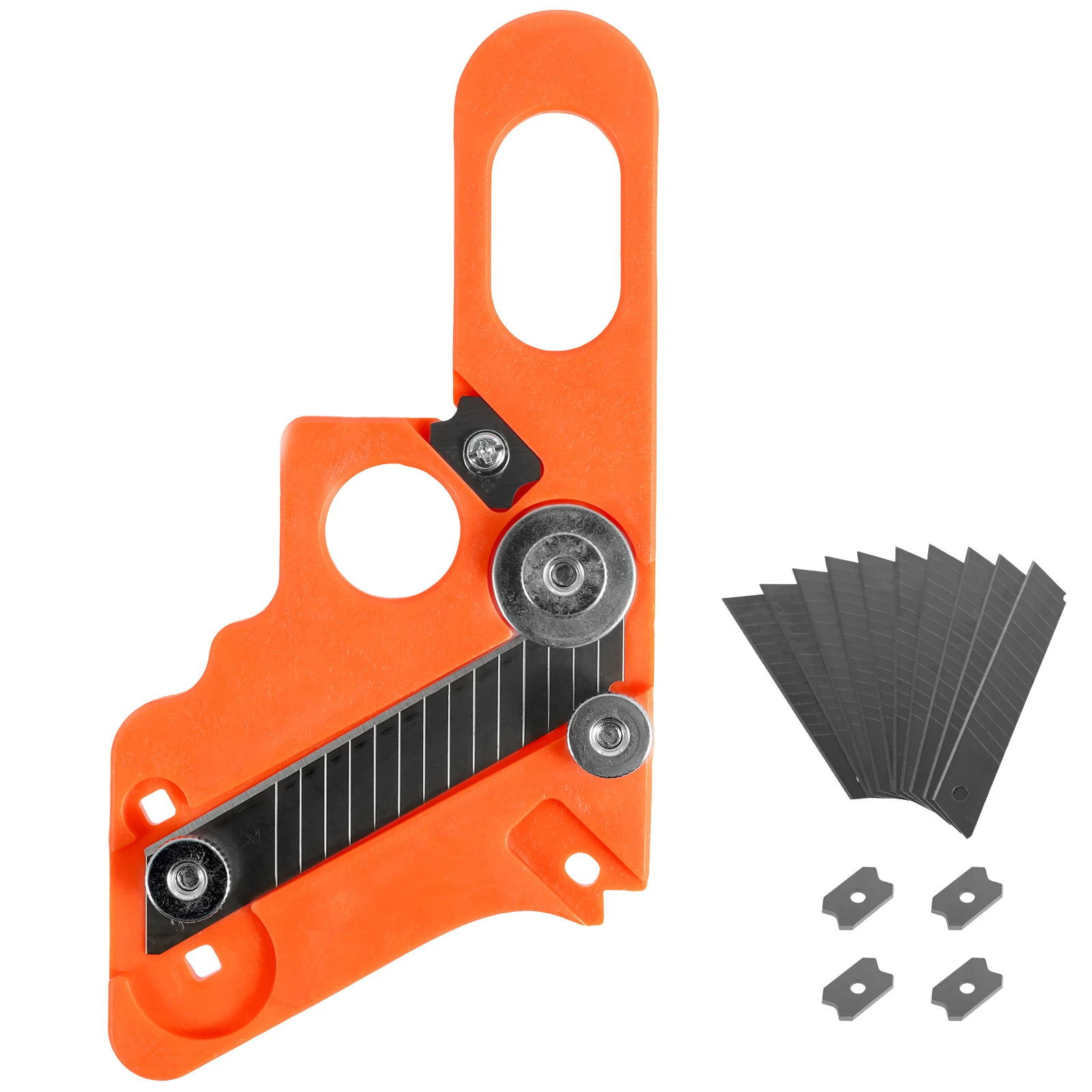 Outil de Finition pour Bords Droit et Coins - Coupe-Bande de Placage Réglable avec Lame Acier Tungstène (10 Lames), 4 Grattoirs Circulaires R1-R3 pour Effet Courbé/Arrondi (Bois, PVC, Plastique)