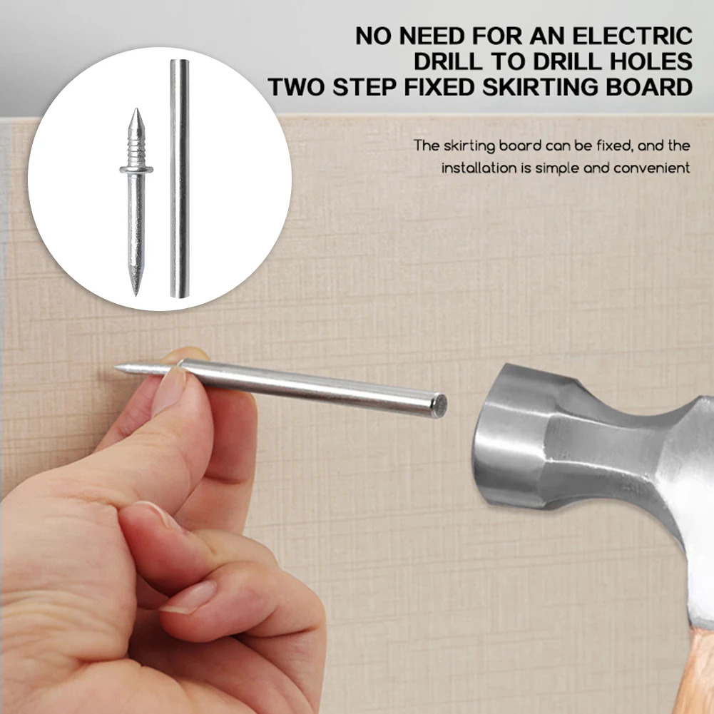 Clous Doubles Têtes Sans Trace pour Plinthes | Fixations Invisibles Sans Perçage. - Photo